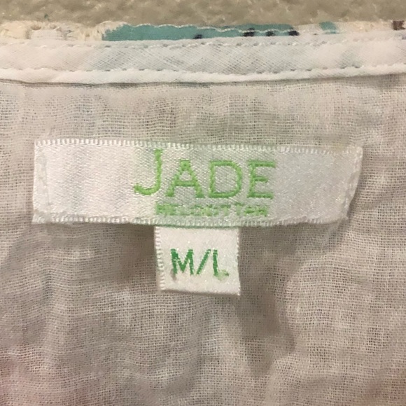 Jade Melody Tan embroidered-eyelet floral print fringed blouse with tass… - Picture 6 of 8